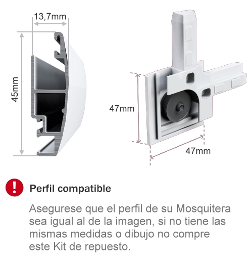 Escuadras Ruedas Regulables Mm Mosquitera Corredera